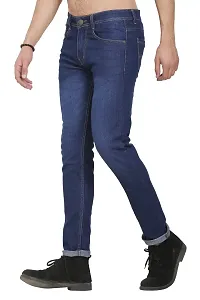 Stylish Blue Polycotton Mid-Rise Jeans For Men-thumb3