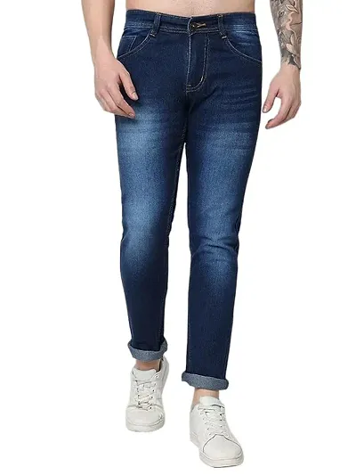 Sobbers Casual Comfortable Regular Fit Mid Rise Jeans for Men