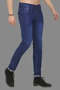 Stylish Blue Polycotton Mid-Rise Jeans For Men-thumb2