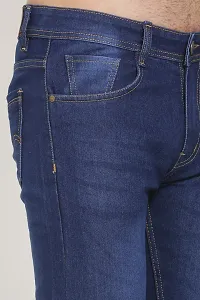 Stylish Blue Polycotton Mid-Rise Jeans For Men-thumb4