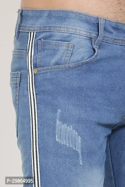 Stylish Blue Polycotton Mid-Rise Jeans For Men-thumb5