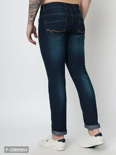 Stylish Blue Denim Mid-Rise Jeans For Men-thumb5