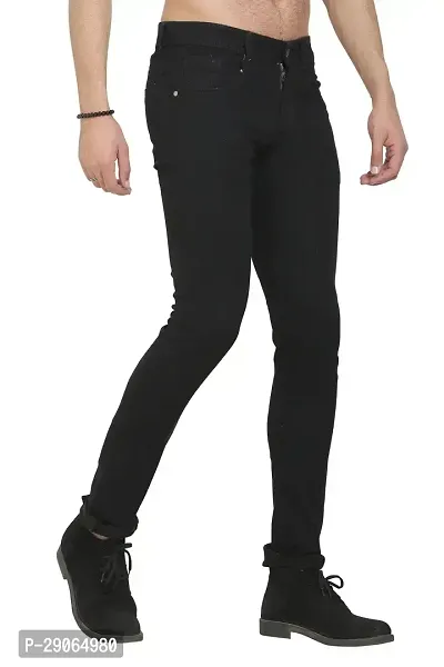 Stylish Black Polycotton Mid-Rise Jeans For Men-thumb4