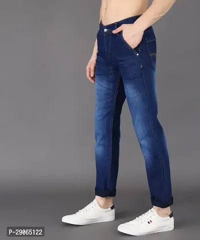 Stylish Blue Denim Mid-Rise Jeans For Men-thumb5