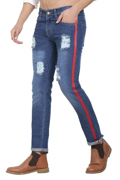 Stylish Polycotton Mid-Rise Jeans For Men