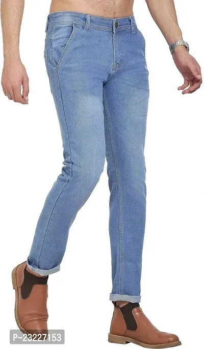 Sobbers Polycotton Casual Comfortable Slim-Fit Mid Rise Jeans for Men-thumb3
