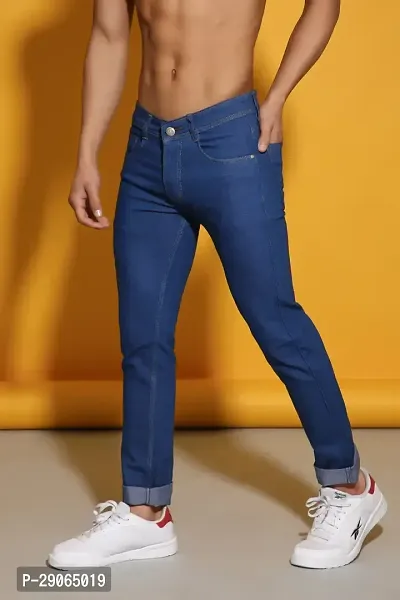 Stylish Blue Denim Mid-Rise Jeans For Men-thumb4