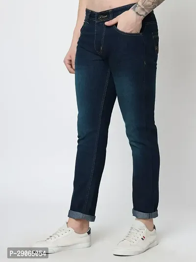 Stylish Blue Denim Mid-Rise Jeans For Men-thumb4