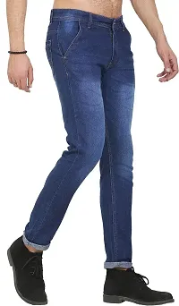 Stylish Blue Polycotton Mid-Rise Jeans For Men-thumb3