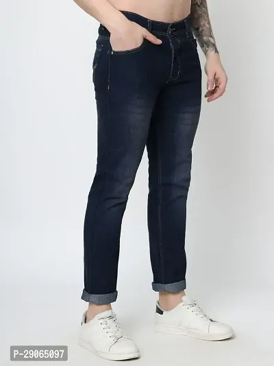 Stylish Blue Denim Mid-Rise Jeans For Men-thumb2