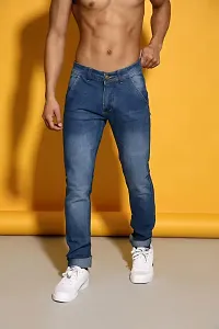 Stylish Blue Denim Mid-Rise Jeans For Men-thumb2