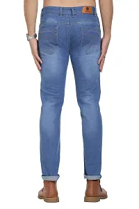 Stylish Blue Polycotton Mid-Rise Jeans For Men-thumb1