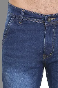 Stylish Blue Polycotton Mid-Rise Jeans For Men-thumb4