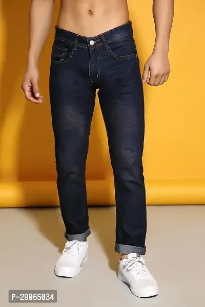 Stylish Black Denim Mid-Rise Jeans For Men-thumb3