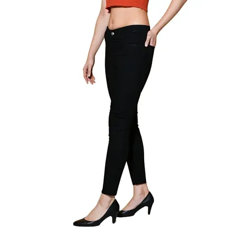 Sobbers Casual Comfortable Skinny Fit High Rise Jeans for Women