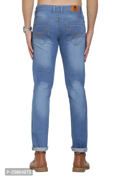 Stylish Blue Polycotton Mid-Rise Jeans For Men-thumb2