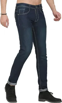 Sobbers Polycotton Casual Comfortable Slim Fit Mid Rise Jeans for Men-thumb2