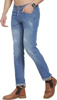 Stylish Blue Polycotton Mid-Rise Jeans For Men-thumb4