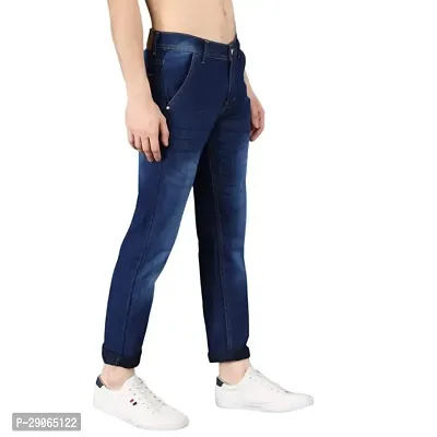 Stylish Blue Denim Mid-Rise Jeans For Men