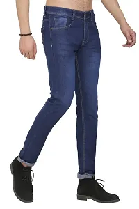 Stylish Blue Polycotton Mid-Rise Jeans For Men-thumb2