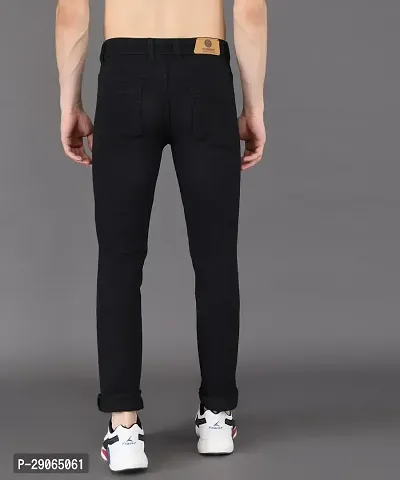 Stylish Black Denim Mid-Rise Jeans For Men-thumb2