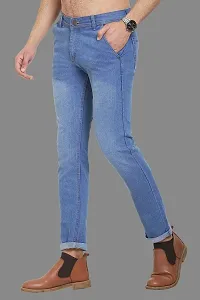 Sobbers Polycotton Casual Comfortable Slim Fit Mid Rise Jeans for Men-thumb3