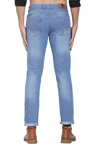 Stylish Blue Polycotton Mid-Rise Jeans For Men-thumb1