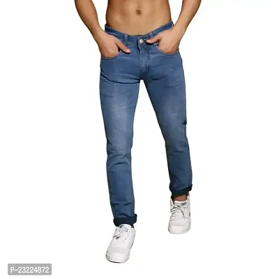 Sobbers Men's Denim Casual Comfortable Slim Fit Mid Rise Jeans-thumb0