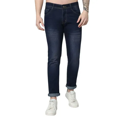 Sobbers Casual Comfortable Regular-Fit Mid Rise Jeans for Men