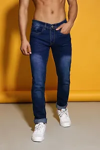 Sobbers Denim Casual Comfortable Slim Fit Mid Rise Jeans for Men-thumb2