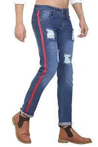 Stylish Blue Polycotton Mid-Rise Jeans For Men-thumb2