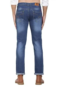 Stylish Blue Polycotton Mid-Rise Jeans For Men-thumb1