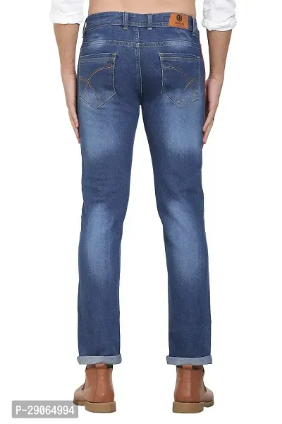 Stylish Blue Polycotton Mid-Rise Jeans For Men-thumb2