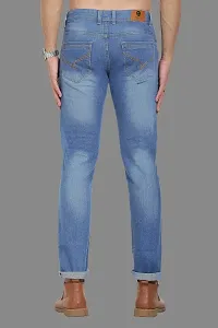 Stylish Blue Polycotton Mid-Rise Jeans For Men-thumb1