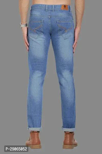 Stylish Blue Polycotton Mid-Rise Jeans For Men-thumb2