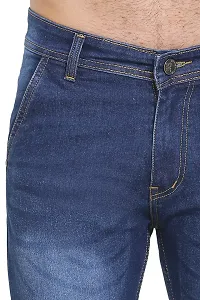 Stylish Blue Polycotton Mid-Rise Jeans For Men-thumb4