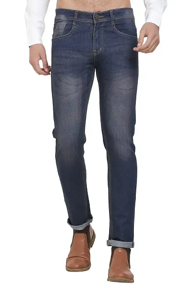 Stylish Mens Blue Regular Fit Denim Jeans