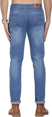 Stylish Blue Polycotton Mid-Rise Jeans For Men-thumb1