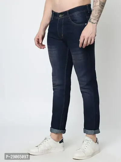 Stylish Blue Denim Mid-Rise Jeans For Men-thumb3