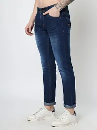 Stylish Blue Denim Mid-Rise Jeans For Men-thumb1