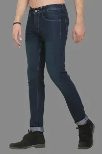 Stylish Blue Polycotton Mid-Rise Jeans For Men-thumb1