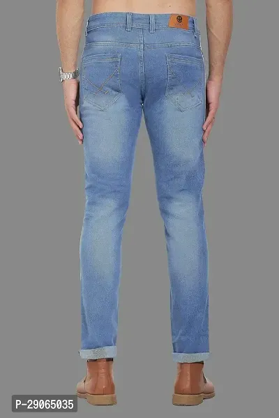 Stylish Blue Polycotton Mid-Rise Jeans For Men-thumb2