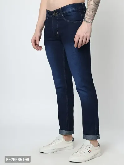 Stylish Blue Denim Mid-Rise Jeans For Men-thumb4