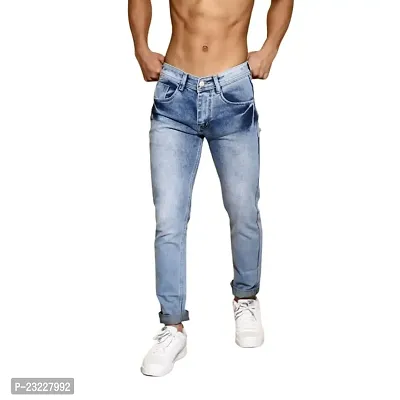 Sobbers Denim Casual Comfortable Slim Fit Mid Rise Jeans for Men