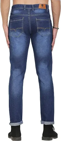 Stylish Blue Polycotton Mid-Rise Jeans For Men-thumb1