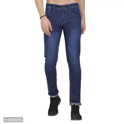 Sobbers Polycotton Casual Comfortable Slim Fit Mid Rise Jeans for Men-thumb0