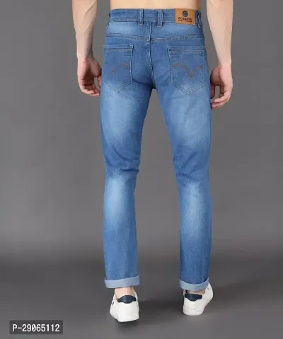 Stylish Blue Denim Mid-Rise Jeans For Men-thumb3