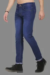 Sobbers Polycotton Casual Comfortable Slim Fit Mid Rise Jeans for Men-thumb3