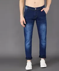 Stylish Blue Denim Mid-Rise Jeans For Men-thumb1