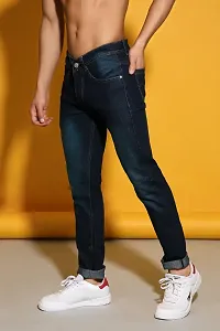 Stylish Blue Denim Mid-Rise Jeans For Men-thumb3